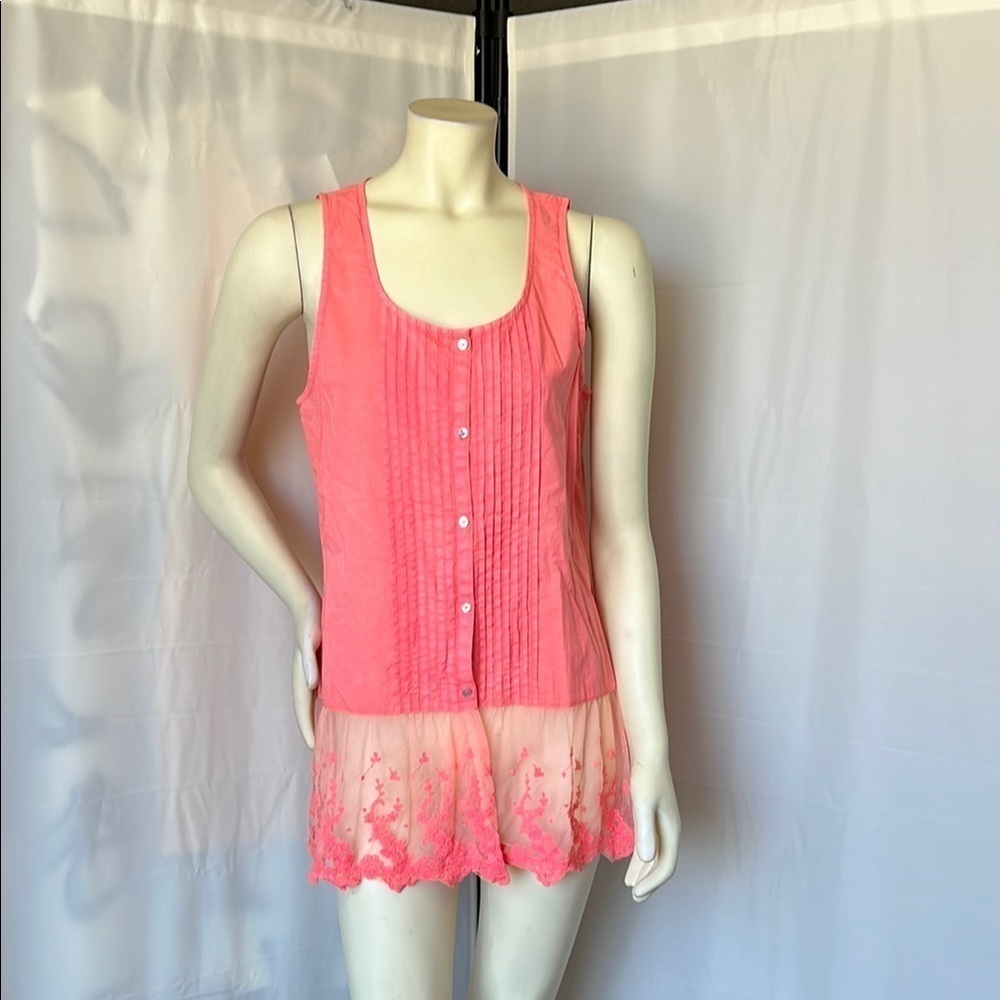 NWT GRAY Saks Fifth Avenue Coral Sleeveless Tunic Top